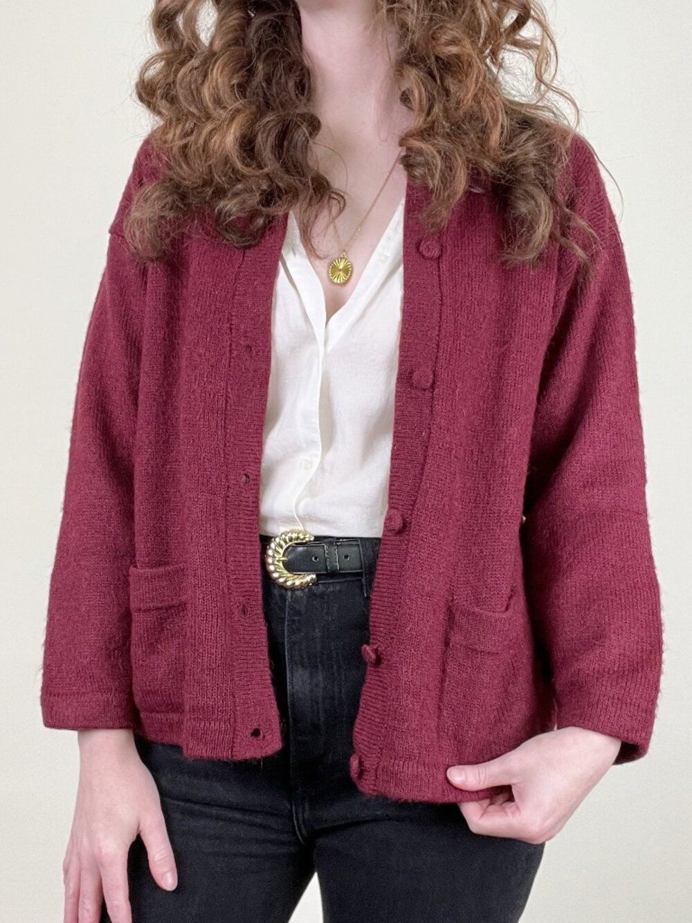 Vintage Alpaca Wool Cardigan Sweater Knit Quiet Luxury Understated Luxe 80s 90s